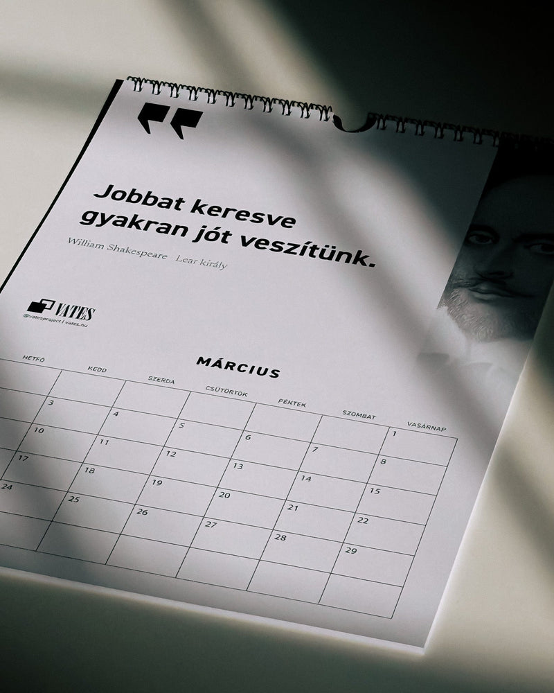 2026 VATES IDÉZETES FALINAPTÁR 2026 VATES IDÉZETES FALINAPTÁR vates_muveszet_irodalom_ruhazati_marka